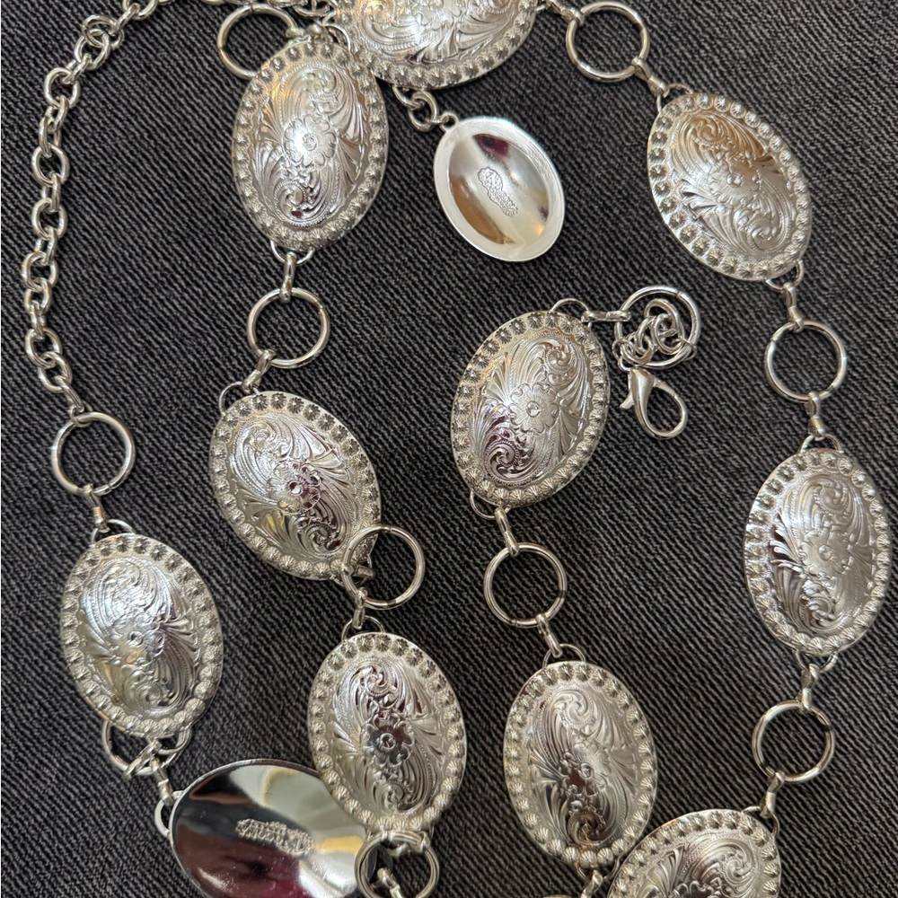 Nocona concho Silver Chain belt